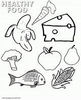 Coloring Food Healthy Pages Printable Foods Picnic Sheets Protein Unhealthy Health Children Preschool Colouring Print Sheet Group Grains Kids Color sketch template