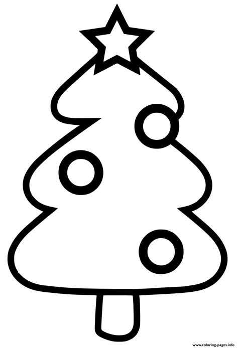 simple children christmas tree coloring page printable