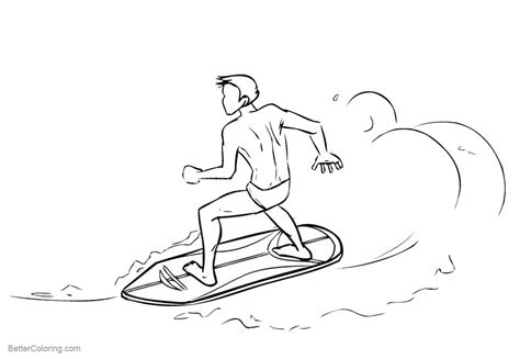 surfboard coloring pages surfing  printable coloring pages