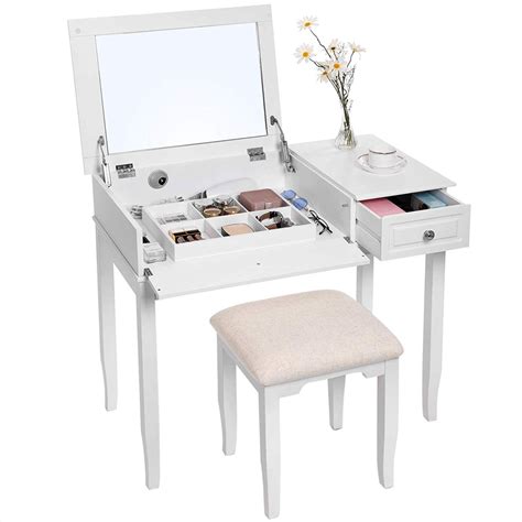 coiffeuse table maquillage miroir retractable cielterre commerce table maquillage idee deco