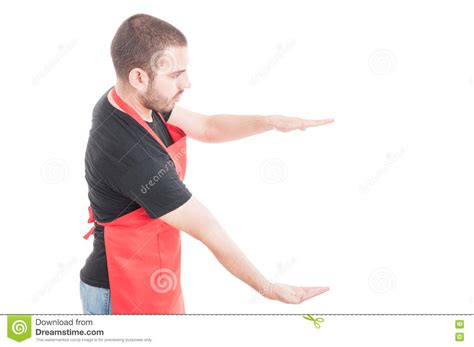male employee holding  big stock image image  merchant assistant