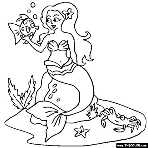 coloring page   mermaid