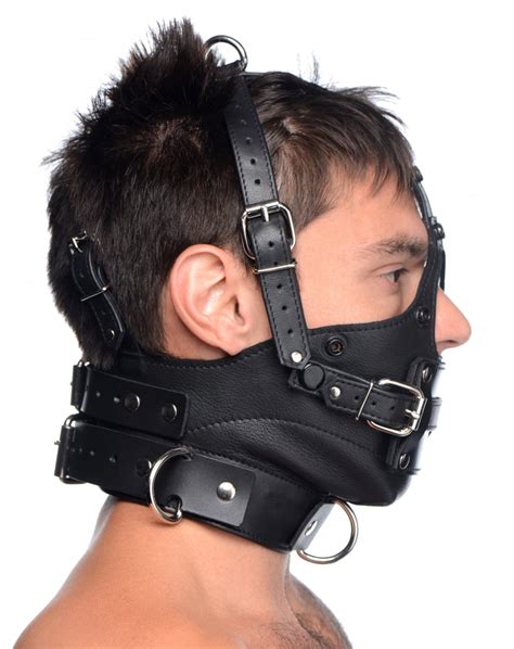 leather head harness with removeable gag the bdsm toy shop