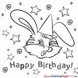 Birthday Happy Coloring Bunny Pages Colouring Sheet Title Hits sketch template