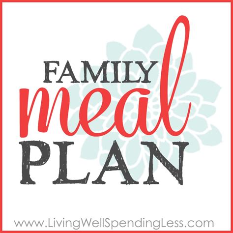 printable family meal plan worksheet living  spending
