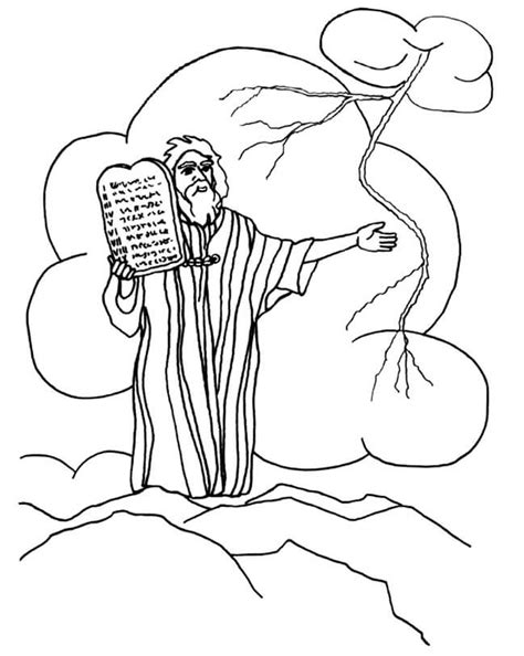 moses  ten commandments coloring page  printable coloring