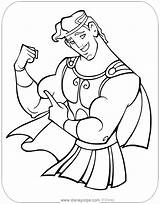 Hercules Coloring Pages Disneyclips Flexing sketch template