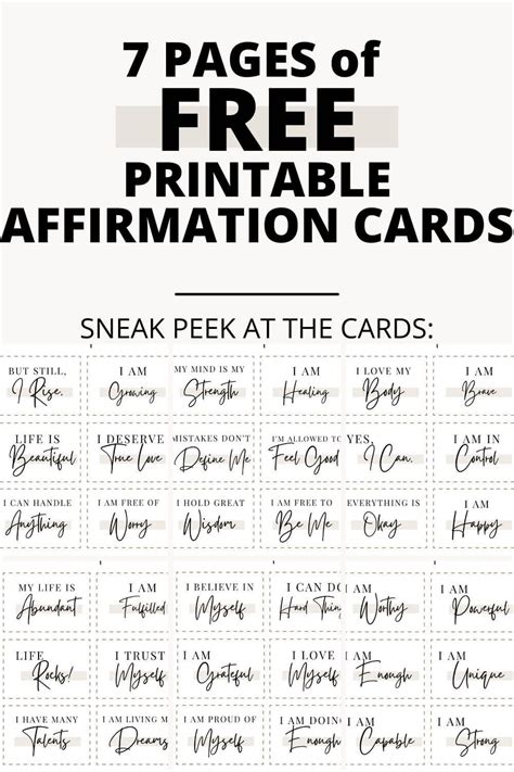 printable affirmation card   perfect  beginners