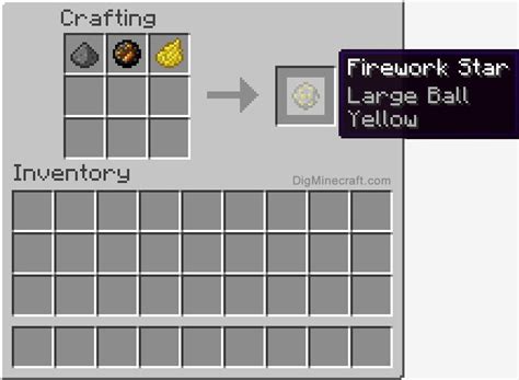yellow large ball firework star  minecraft crafting