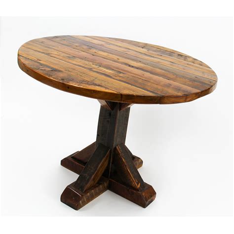 barnwood pedestal  table  corner furniture bozeman mt