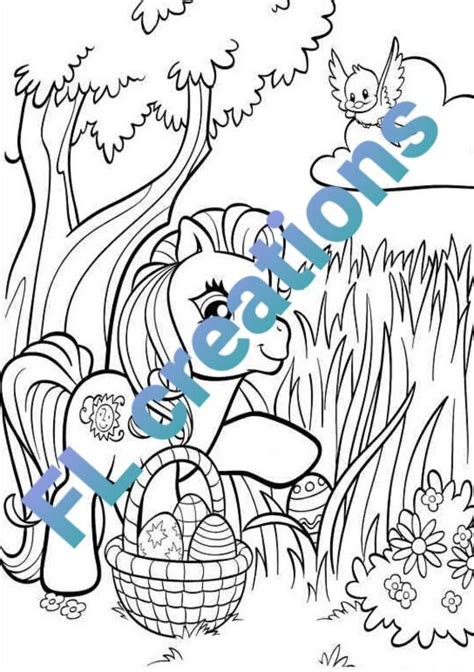 ponys coloring pages etsy