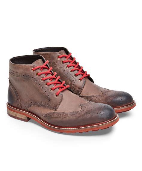 perfection waxed leather boots  toughness   boot meets  smart stylings   brogue