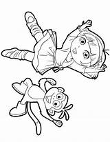 Dora Coloring Boots Pages Dancing Printables Kids Doratheexplorertvshow Jumping sketch template