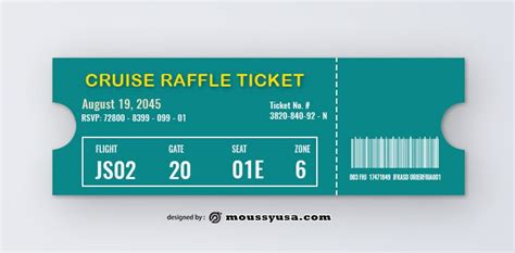 cruise ticket template  psd cruise  ticket template