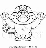 Baboon Cartoon Monkey Mad Outlined Coloring Clipart Vector Cory Thoman Regarding Notes sketch template