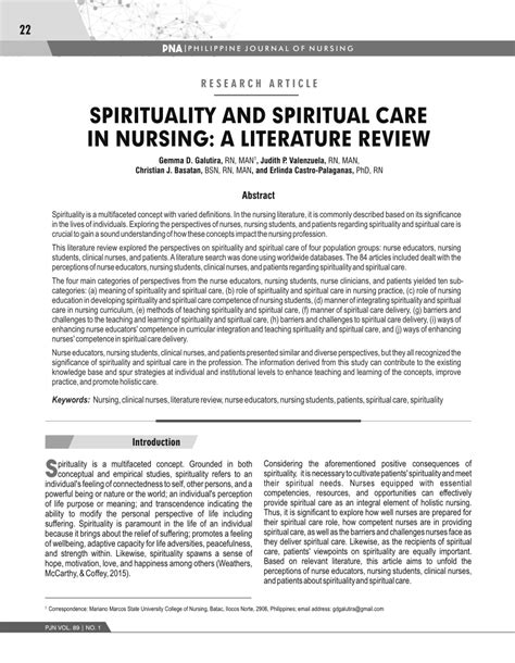 spirituality  spiritual care  nursing  literature review