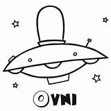 Ovni Ovnis Colorir Nave Espacial Extraterrestres Desenhos Estrelas Guiainfantil Crianças Espaco sketch template