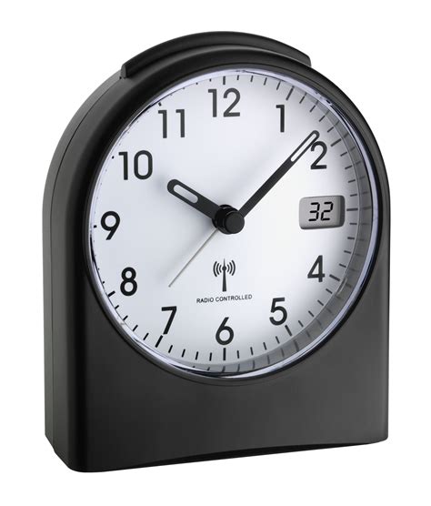 analogue radio controlled alarm clock  digital display  seconds tfa dostmann