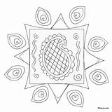 Rangoli Coloring Pages Pitara Dussehra Enlarged Version Any Print Color Kids sketch template