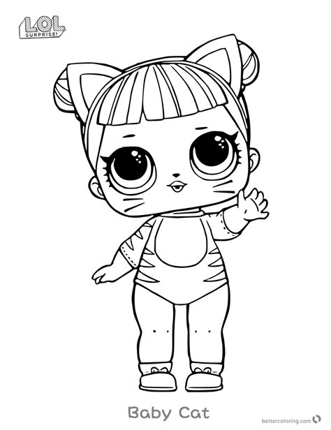 lol surprise doll coloring pages series  baby cat  printable