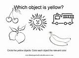 Yellow Worksheets Objects Color Coloring Colors Pages Worksheet Preschool Wallpapers Wallpaper Identifying Clipart Kindergarten Circle Ipad Android Iphone Pc Colouring sketch template