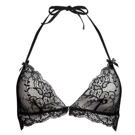 Lovehoney Love Me Lace Halter Bra Black Bra Sets Lovehoney