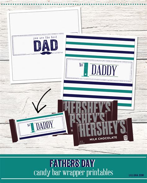 fathers day candy bar wrapper printables  cute simple