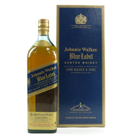 johnnie walker blue label  litre whisky auctioneer