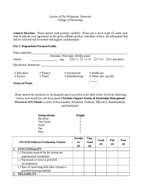 thesis capstone evaluation form  reliability engineering usability