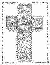Crosses Soothe Colorear Zentangle Religioso sketch template