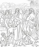 Jesus Coloring Children Pages Printable Drawing Disciples Knocking Door Kids Color Baby Nazareth Little Categories sketch template