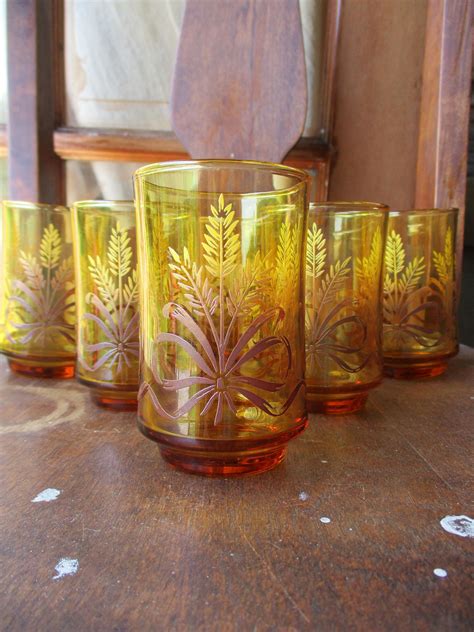 Libbey Wheat Pattern Set Of Six Vintage Juice Glasses