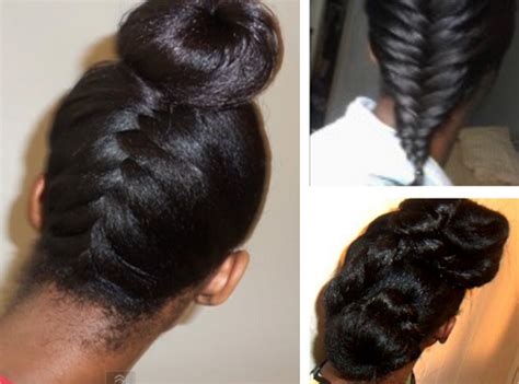 protective hairstyles  medium relaxed hair  color  point