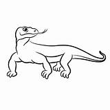 Komodo Dragon Varan Vector Clipart Outlined Illustration Coloring Head Isolated Stock Vectors Book Clipartmag Clipground sketch template