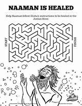 Naaman Leper Maze Healed Elisha Mazes Servant Vbs Korner Sharefaith Colorear sketch template