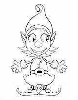Coloring Pages Elf Christmas Color Kids sketch template
