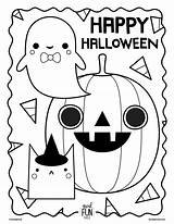 Coloring Halloween Pages Kids Printable Cute Color Print Ghosts sketch template