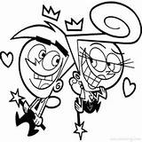 Fairly Oddparents Wanda Cosmo Godparents Timmy Xcolorings sketch template