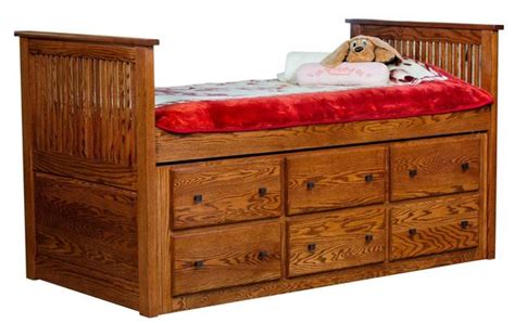 solid wood twin storage bed  trundle bed
