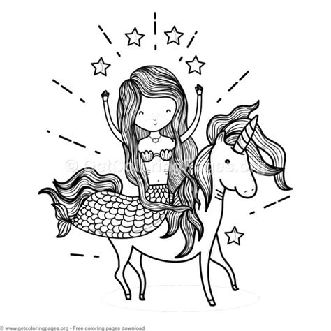 mermaid  unicorn coloring pages getcoloringpagesorg coloring