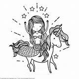 Unicorn Mermaid Coloring Pages Colouring Fairy Getcoloringpages Mermaids Unicorns Cute Visit sketch template
