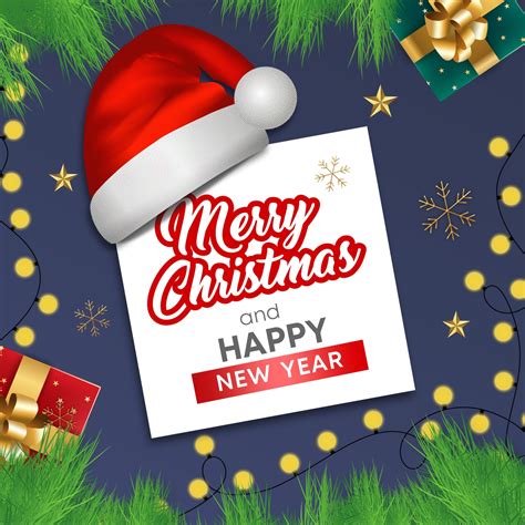 merry christmas  happy  year greeting card xmas background  santa holiday