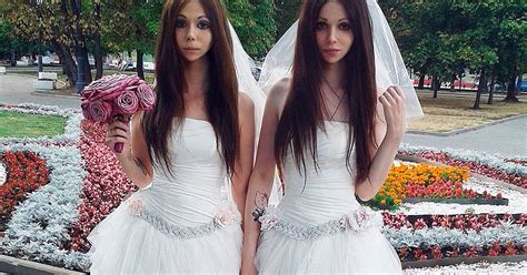 Identical Bride And Groom Both Wear Wedding Dresses For Russia S Most