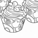 Cupcake Flower Surfnetkids Coloring sketch template