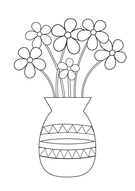 printable flower vase coloring pages printable word searches