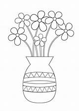 Vase Flowers Coloring Pages Online sketch template