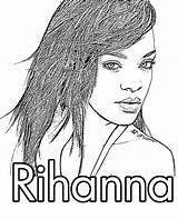 Rihanna Colorir Hermosa Messi Lionel Superstar Colorironline Romero Britto sketch template