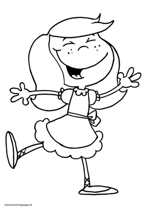 dancing girl colouring page mummypagesie