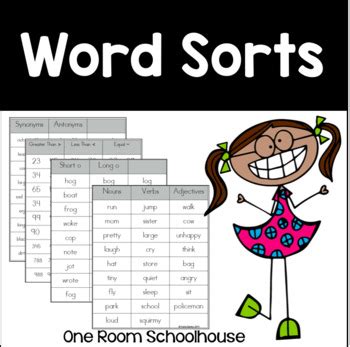 word sorts   room schoolhouse teachers pay teachers