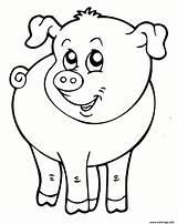 Cochon Ferme Animaux Souriant Imprimé Coloriages Incroyable Fois Jecolorie sketch template